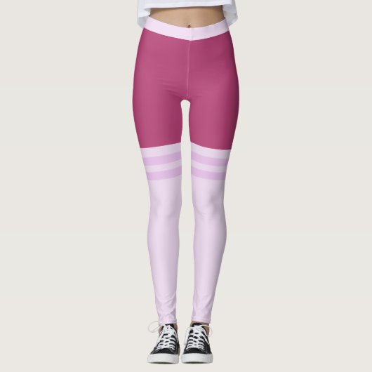 Grappige Leggings met Faux Stripe Overknee Sokken (Voorkant)