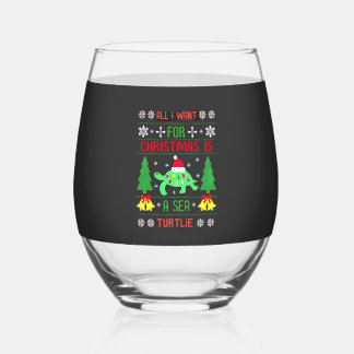 Grappige lelijke alles wat ik voor kerstmis wil is wijnglas zonder voet