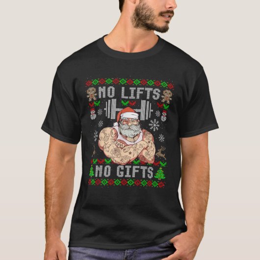 Grappige lelijke kerst gewichtheffen Design Mannen T-shirt (Voorkant)