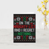 Grappige lelijke kerst Ik betreur niets Kerstcadea Kaart (Gele Bloem)