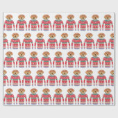 Grappige lelijke kerst trui, hond dragen bril cadeaupapier (Vlak)