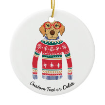 Grappige lelijke kerst trui, hond dragen bril