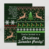 Grappige lelijke kerst trui party uitnodigingen (Voorkant / Achterkant)