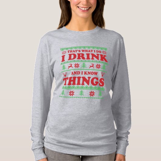 Grappige lelijke kerst trui whisky gezegden t-shirt (Voorkant)