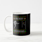 Grappige lelijke kerst voetbal Srt team kicker  Koffiemok (Links)
