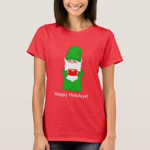 Grappige lelijke kerstgnome in groene lelijke kler t-shirt
