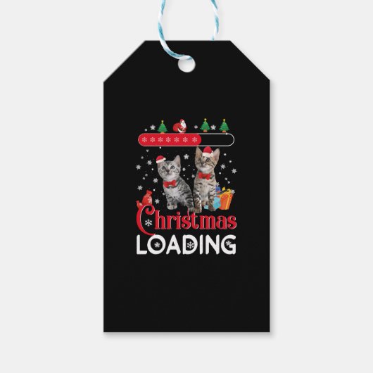 Grappige lelijke kerstkat cadeaulabel (Voorkant)