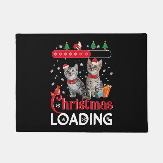 Grappige Lelijke Kerstkat Deurmat (Voorkant)