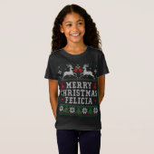 Grappige Lelijke Kerstmis Vrolijke Kerstmis Felici T-shirt (Voorkant volledig)