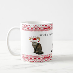 Grappige Lelijke Kerstmok - Chagrijnige Katten Koffiemok
