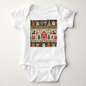 Grappige lelijke kersttrui baby romper (Voorkant)