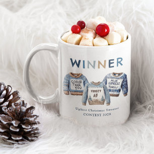 Grappige Lelijke Kersttrui Competitie Prijs Koffiemok