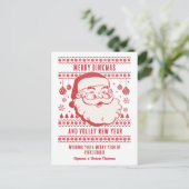 Grappige Lelijke Kersttrui Custom Pickleball Feestdagenkaart (Staand voorkant)