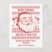 Grappige Lelijke Kersttrui Custom Pickleball Feestdagenkaart (Voorkant)