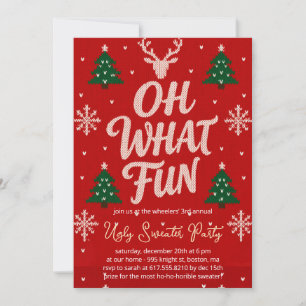 Grappige lelijke kersttrui feest uitnodiging