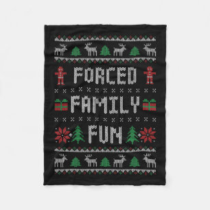 Grappige Lelijke Kersttrui Gedwongen Familie Fun C Fleece Deken