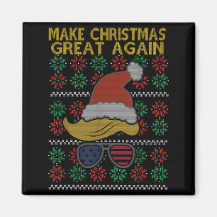 Grappige lelijke kersttrui Trump haar kerstman hoe Magneet