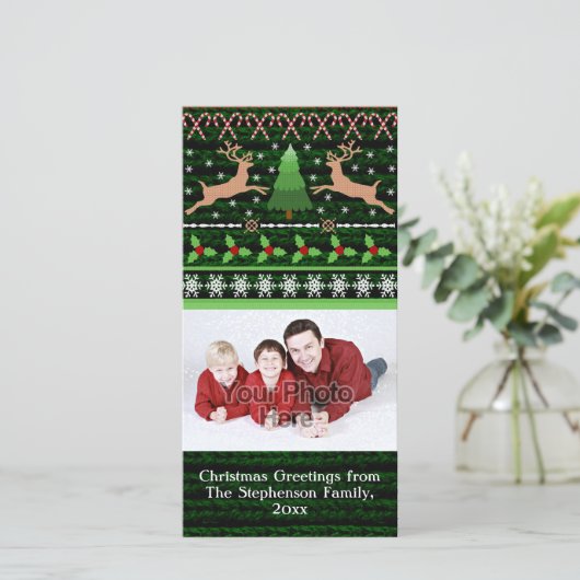 Grappige Lelijke Kersttrui Vakantie Feestdagenkaart (Staand voorkant)