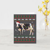 Grappige lelijke kersttrui Zuivelkoe boer lichten  Kaart (Gele Bloem)