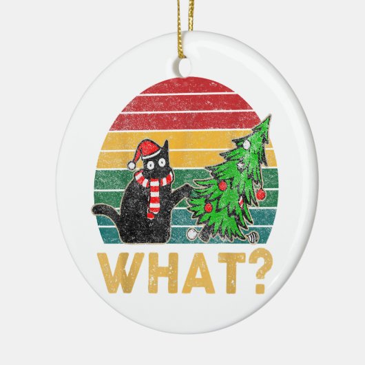 Grappige Lelijke Sweater Kerst Shirt Naughty Cat S Keramisch Ornament (Links)