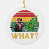 Grappige Lelijke Sweater Kerst Shirt Naughty Cat S Keramisch Ornament (Achterkant)