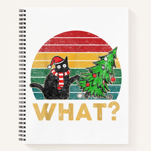 Grappige Lelijke Sweater Kerst Shirt Naughty Cat S Notitieboek (Voorkant)