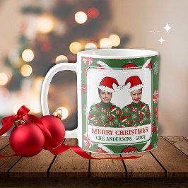 Grappige lelijke trui aangepaste foto Merry Christ Koffiemok