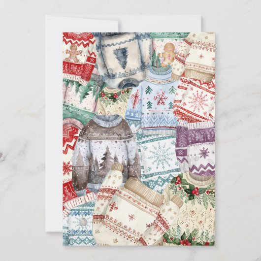 Grappige lelijke trui Corporate Christmas Party Kaart (Achterkant)