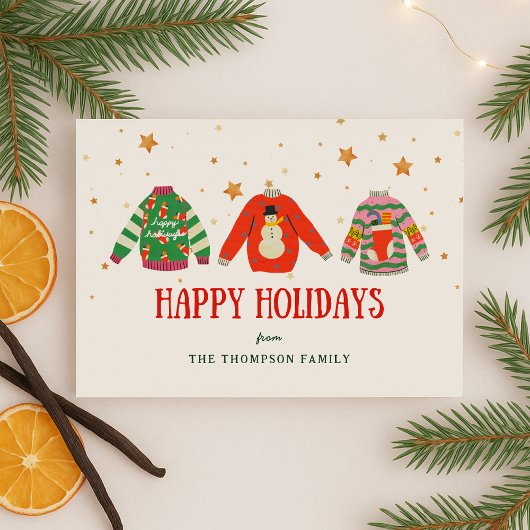 Grappige lelijke trui kerst kerstkaart