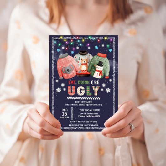 Grappige Lelijke Trui Kerstfeest Kaart