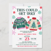 Grappige lelijke trui kerstfeest & sneeuwvlokken kaart (Voorkant)