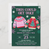 Grappige lelijke trui kerstfeest & sneeuwvlokken kaart (Voorkant)