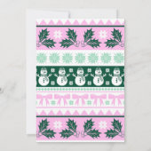 Grappige lelijke trui kerstfeest & sneeuwvlokken kaart (Achterkant)