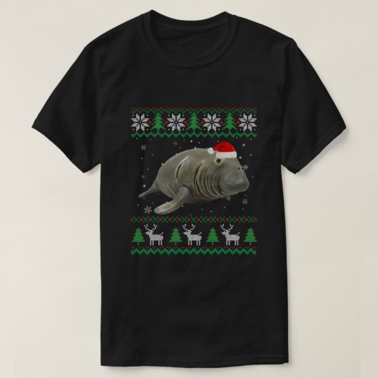 Grappige Lelijke trui Kerstmis Dieren Santa Manate T-shirt (Design voorkant)