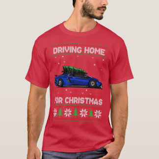 Grappige lelijke trui rijden naar huis voor kersta t-shirt