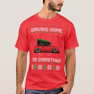 Grappige lelijke trui rijden naar huis voor Kerstm T-shirt