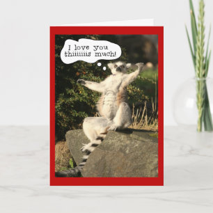 Grappige Lemur hou zoveel van je Valentijnsdag Feestdagen Kaart