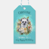 Grappige lemur tropische thema aangepaste naam cadeaulabel (Voorkant)