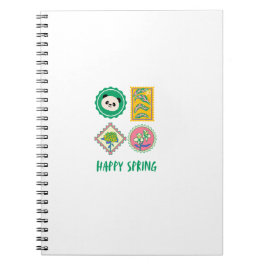 Grappige Lente Stempel Panda Notitieboek