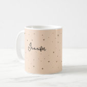 Grappige Leo Star teken Zodiac Kat met manen & kro Koffiemok (Voorkant links)