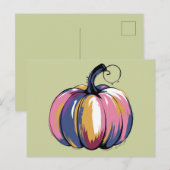 Grappige Leopard Pompoen Halloween Herfst Briefkaart (Voorkant / Achterkant)