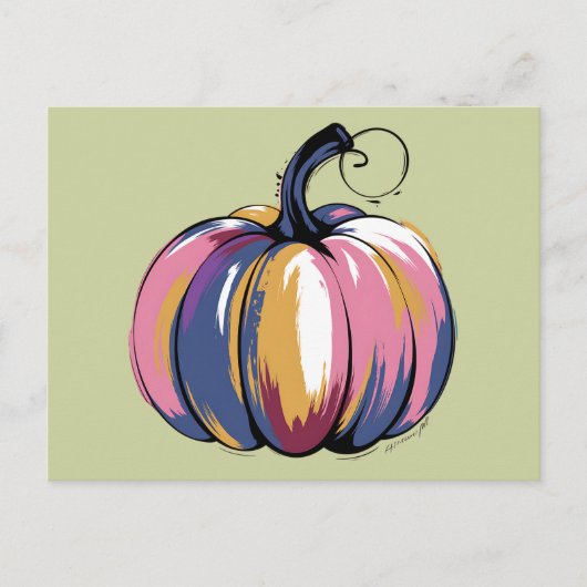 Grappige Leopard Pompoen Halloween Herfst Briefkaart (Voorkant)