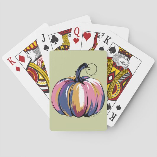 Grappige Leopard Pompoen Halloween Herfst Pokerkaarten (Achterkant)