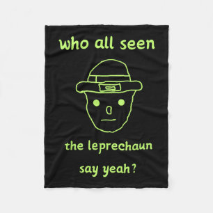 Grappige Leprechaun Amateur Schets Meme Iers St Pa Fleece Deken