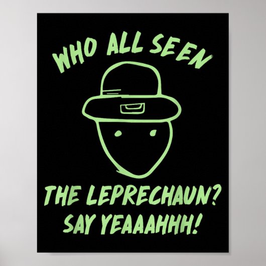 Grappige Leprechaun Amateur Schets Meme Iers St Pa Poster (Voorkant)