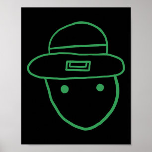 Grappige Leprechaun Amateur Schets Meme Iers St Pa Poster