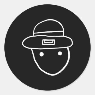 Grappige Leprechaun Amateur Schets Meme Iers St Pa Ronde Sticker
