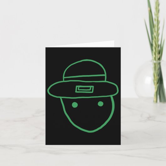 Grappige Leprechaun Amateur Schets Meme Ierse St P Kaart (Voorkant)