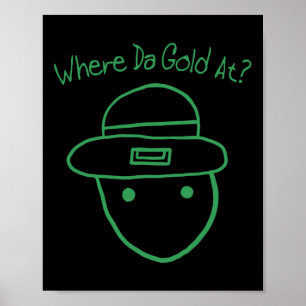 Grappige Leprechaun Amateur Schets Meme Ierse St. Poster