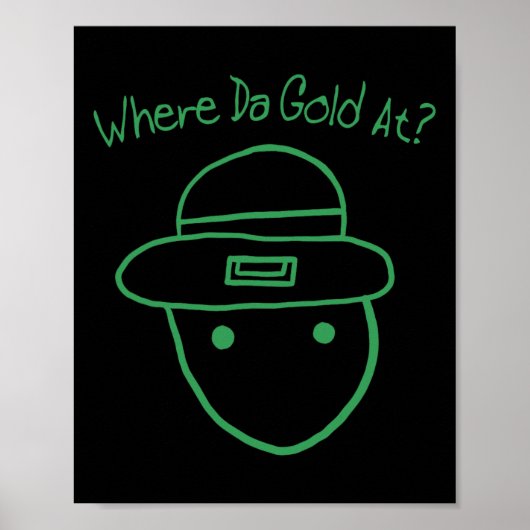 Grappige Leprechaun Amateur Schets Meme Ierse St. Poster (Voorkant)